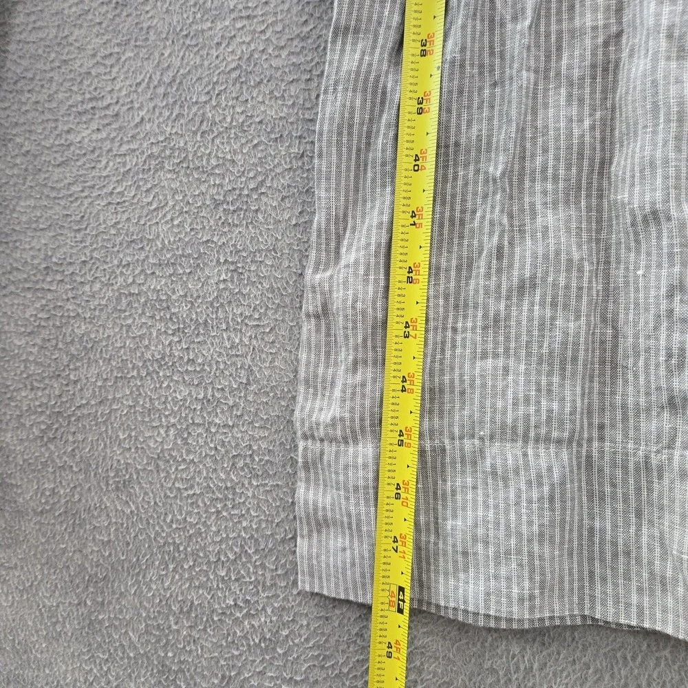Everlane‎ Women Overall 6 Gray Linen Striped Jumpsuit Coastal Beach 24